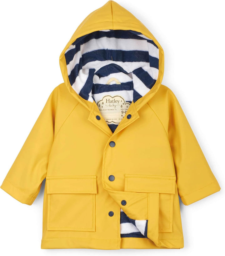 Hatley Baby-Jungen Printed Long Sleeve Raincoat Regenmantel 9 Monate Gelb (Yellow 700), 9 Monate Gel
