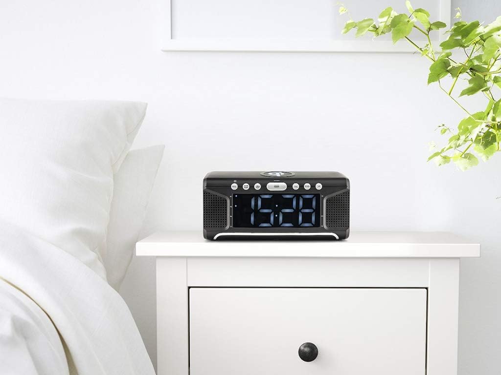 Caliber Radio wecker - Doppelter Alarm - mit FM-Radio - Dimmbarer LED-Anzeige - mit Wireless Charger