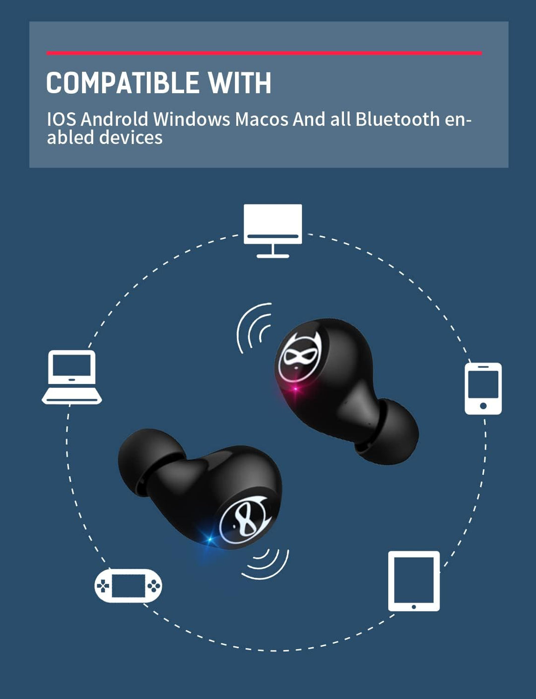 Kids Wireless Headphones - Cool Shape mit Bluetooth 5.1 Kopfhörer, integriertes Mikrofon, 36 Stunden
