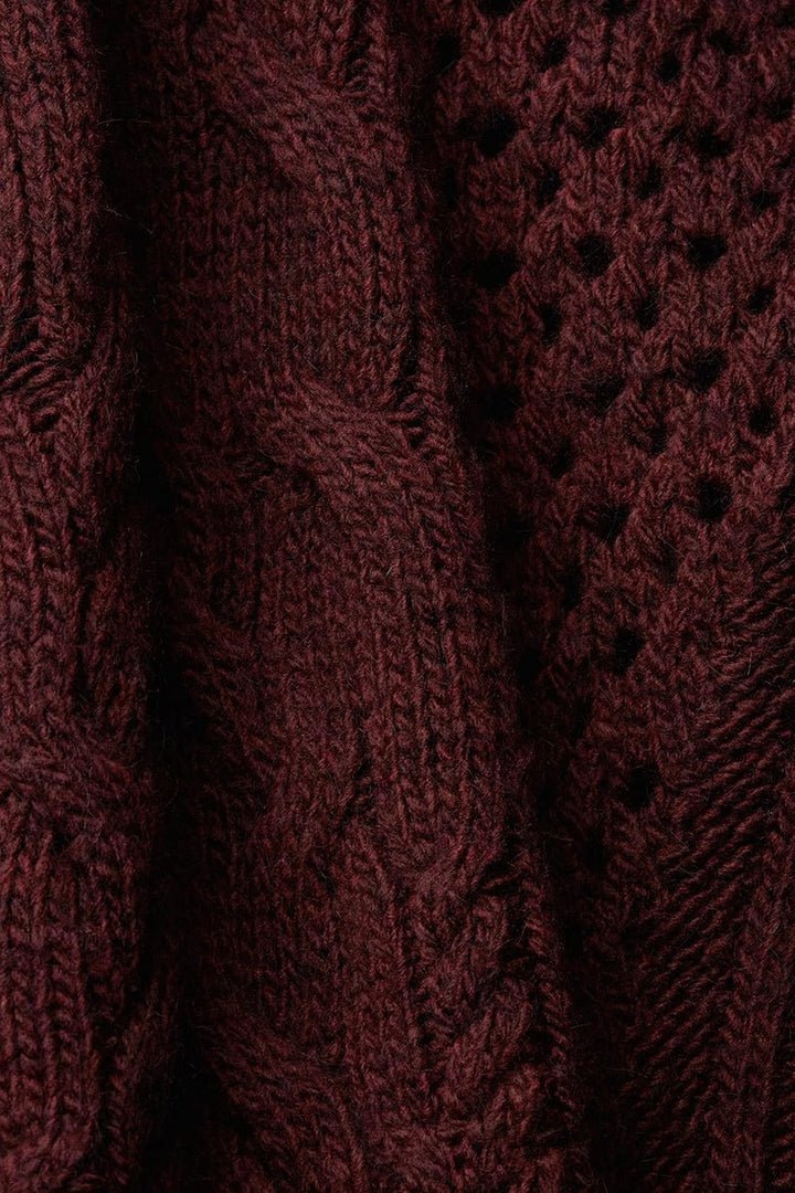 ESPRIT Pullover mit Zopf-Muster M Bordeaux Red, M Bordeaux Red