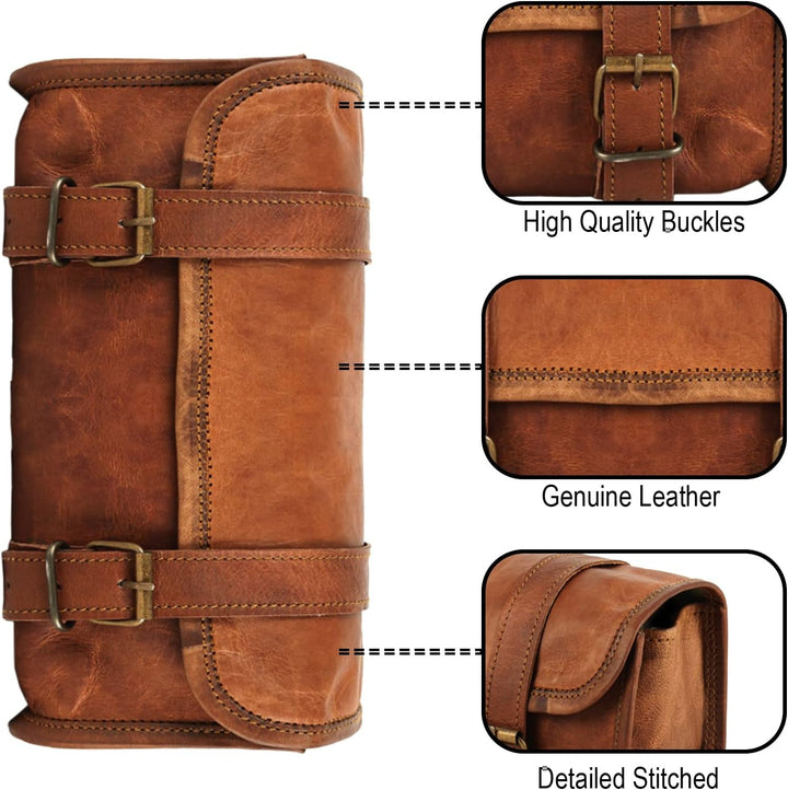 The Vintage Stuff Leder Lenkertasche Braun Sattel Motorradtasche Fahrrad Werkzeugtasche Buff Leder R
