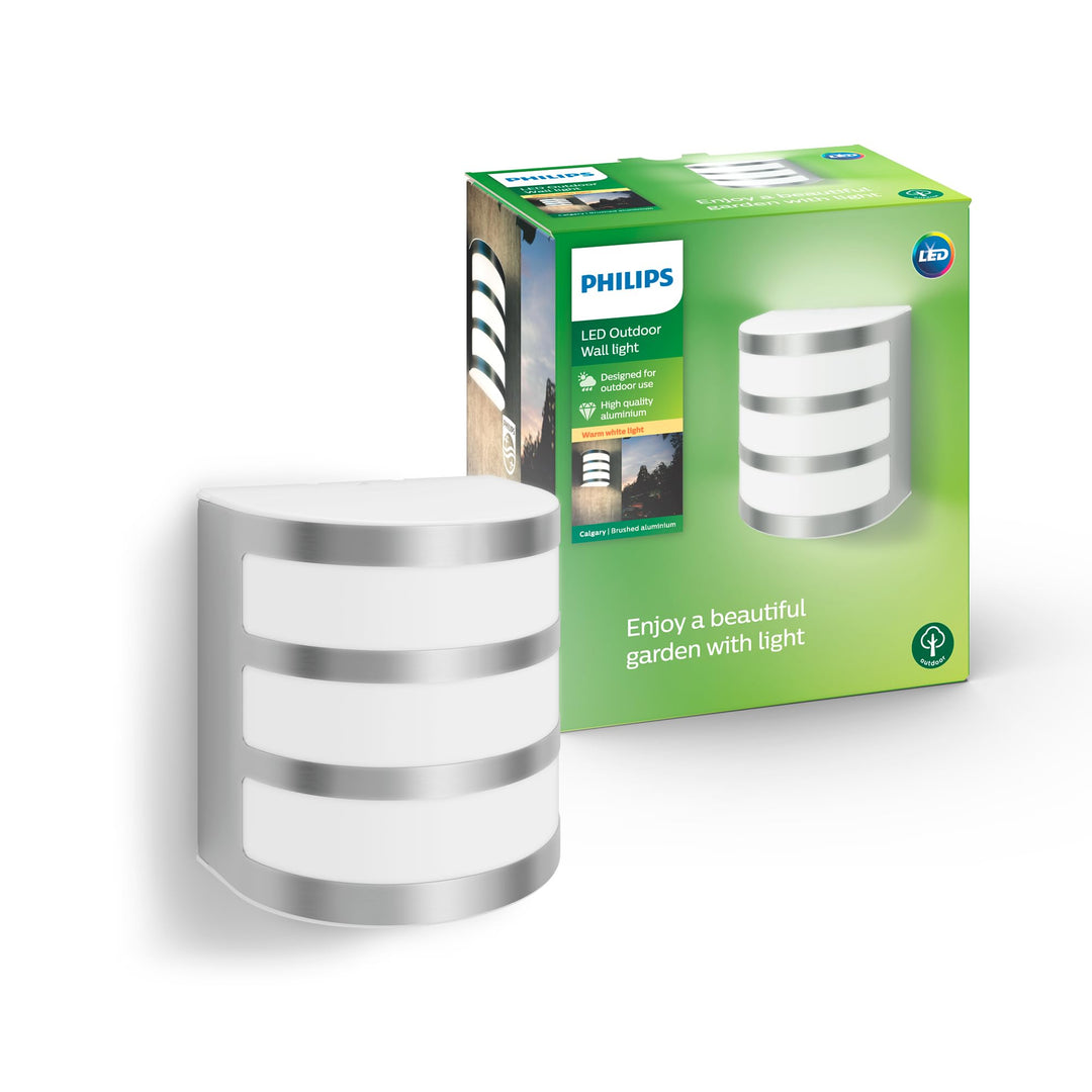 Philips myGarden LED Calgary Wandleuchte, 3W, Edelstahl ohne Bewegungsmelder, ohne Bewegungsmelder
