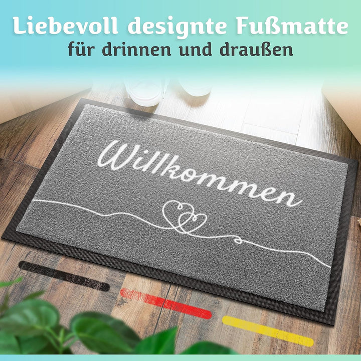 Fussmatte innen [waschmaschinenfest] in perfekter Grösse für die Haustür. Fussmatte schwarz 40x60 fu