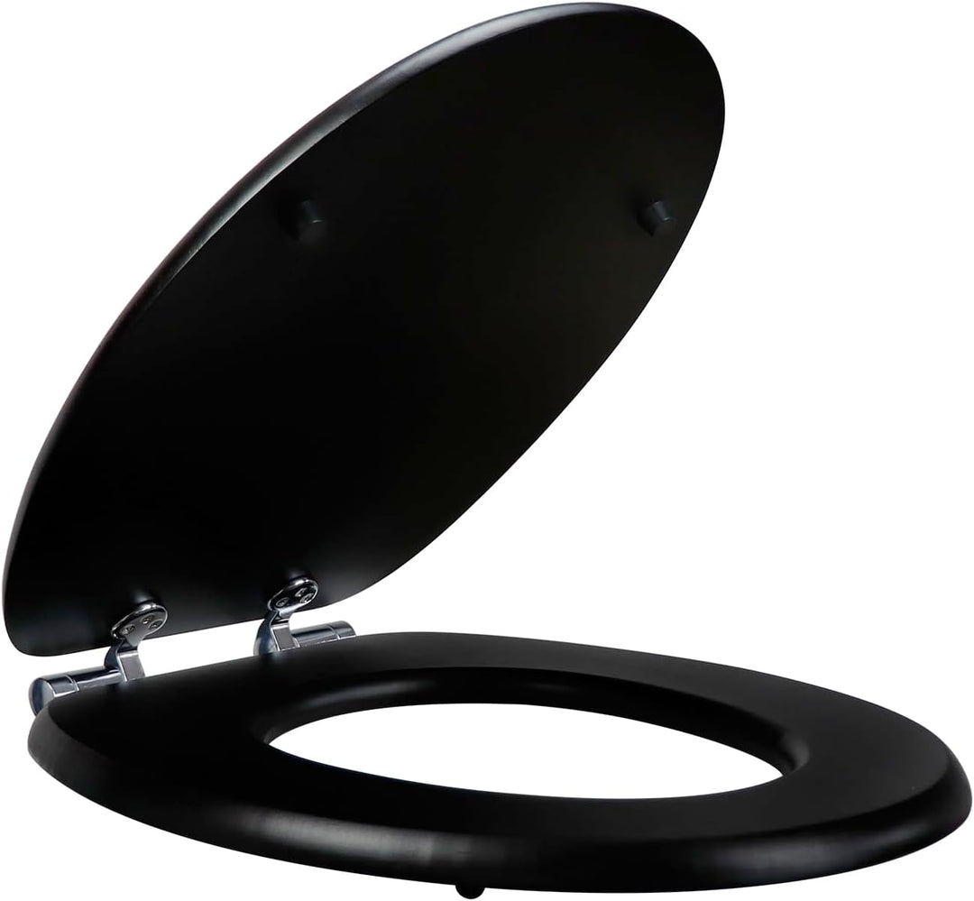 Fanmitrk WC Sitz Bambus mit Absenkautomatik, Dicke Bamboo Toilettendeckel, Hochwertiger Toilettensit