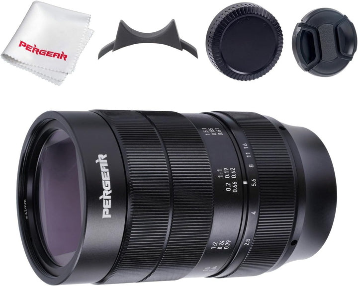 PERGEAR 60mm F2.8 II Ultra-Makro-Objektiv mit 2-facher Vergrösserung, kompatibel mit Sony E-Mount-Ka