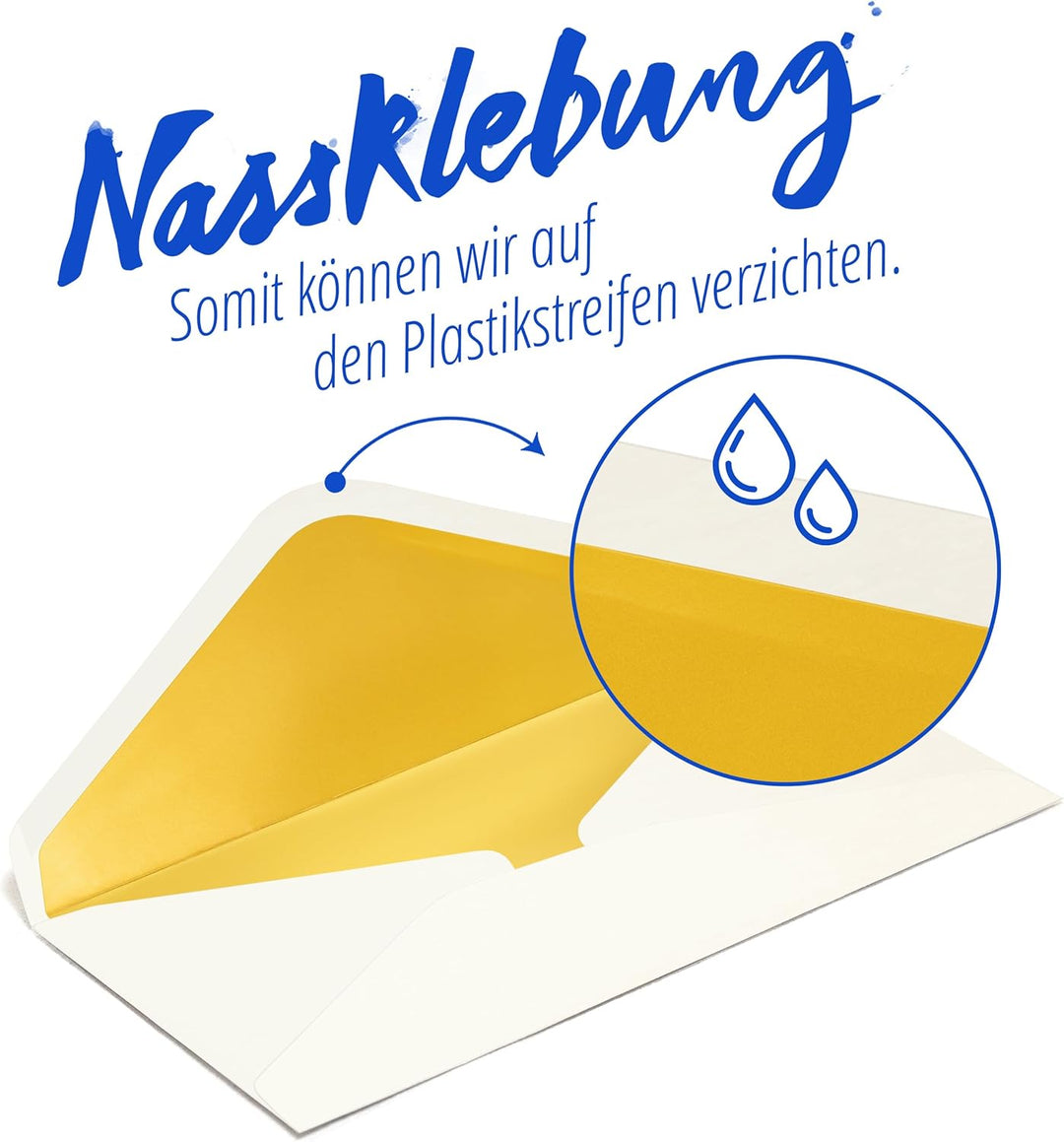 Japun – Briefumschläge (50 Stück), Kuvert, Umschlag ohne Fenster - DIN lang - 220 x 110 mm - innen: