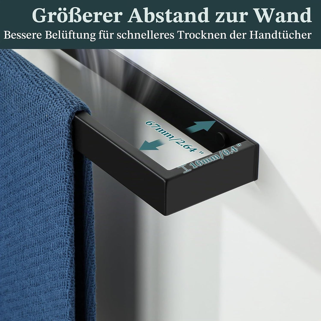 SAYAYO Handtuchhalter mit Bohren 60cm Handtuchhalter Schwarz SUS304 Edelstahl Handtuchstange Gästeha
