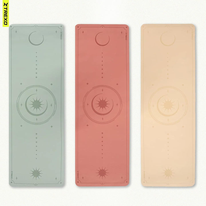 XTREXO Yogamatte 183x61 cm gross und 6 mm dick Yoga Matte aus ökologischem TPE mit rutschfester Ober