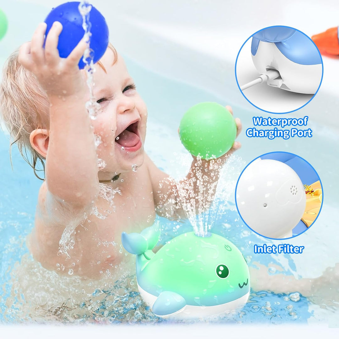Baby Badewannenspielzeug, Wiederaufladbare Licht Up Wal Bad Spielzeug Sprinkler Badewanne Pool Wasse