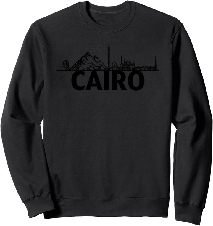 Cairo Ägypten City Skyline Silhouette Umrisse Skyline Sweatshirt