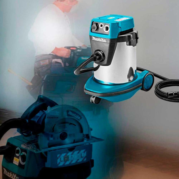 Makita VC3210LX1 Staubsauger Klasse L, 32 l, Blau, Silber