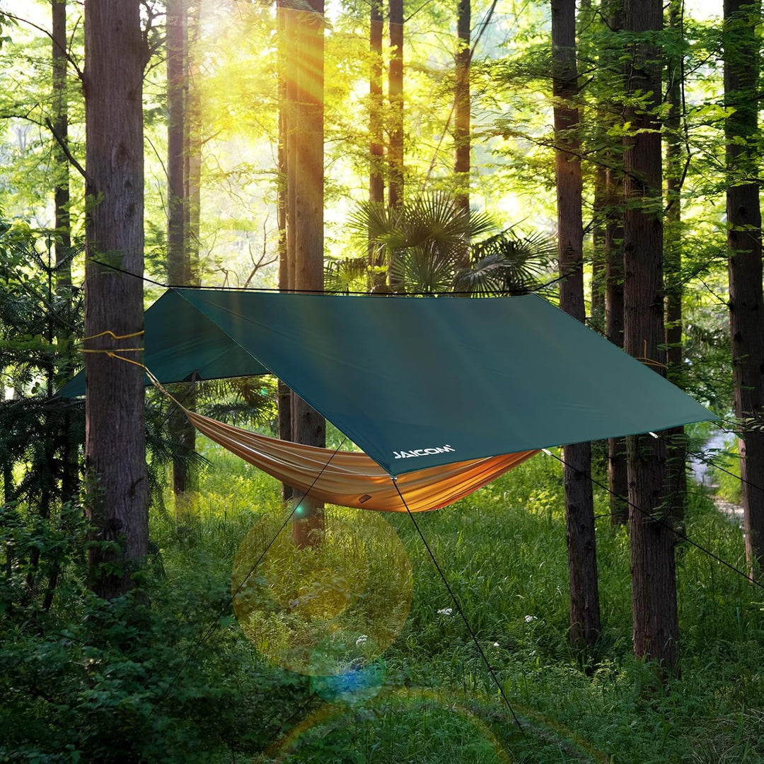 JAICOM Tarp Wasserdicht - 3x3M/4M/5M Camping Zeltplane, Ultraleicht und Tragbar, UV-Schutz & Schnee