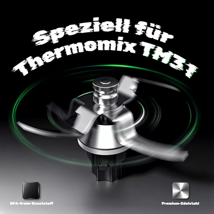 Messer für Thermomix TM31, Teigmesser aus Edelstahl, Ersatzteile für Thermomix TM31 Messer, Mahl- &amp;