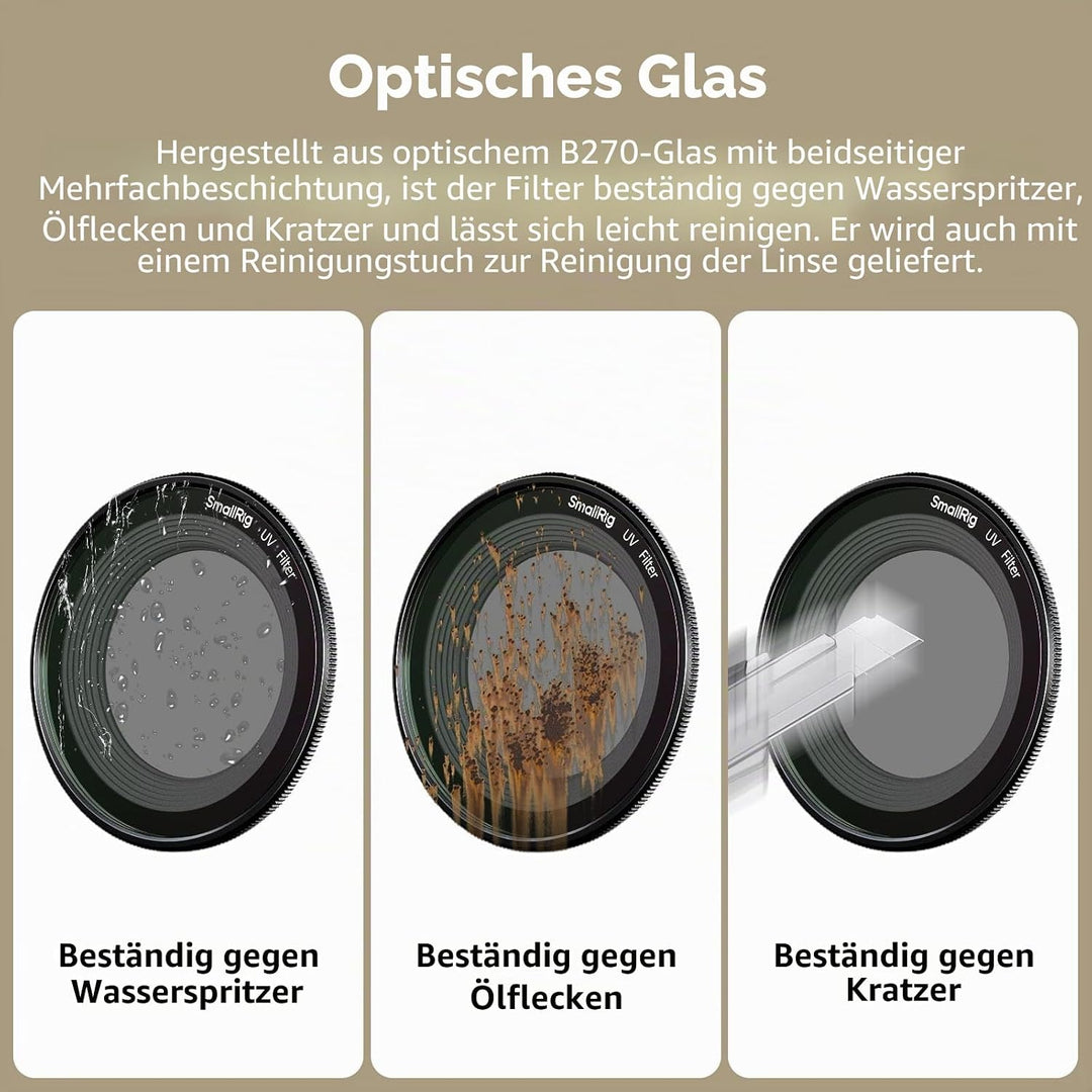 SMALLRIG Magnetischer UV-Filter für FUJIFILM X Half Kamera, optisches Glasobjektiv, Leichter Alumini