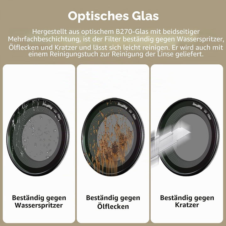 SMALLRIG Magnetischer UV-Filter für FUJIFILM X Half Kamera, optisches Glasobjektiv, Leichter Alumini