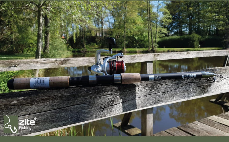 Zite Fishing Angelset Allround - Karpfen Aal Teleskoprute 270cm 30-80g + Angelrolle mit 2 Aluspulen