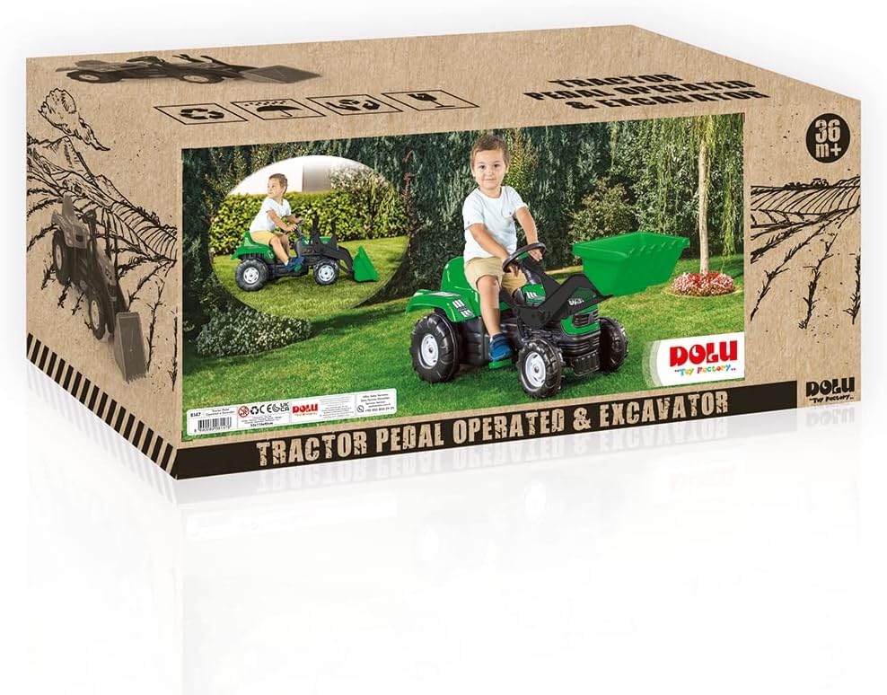 Dolu Ranchero Traktor mit bewegbarem Eimer und Anh?nger, f?r drinnen und drau?en, Pedalbetriebenes K
