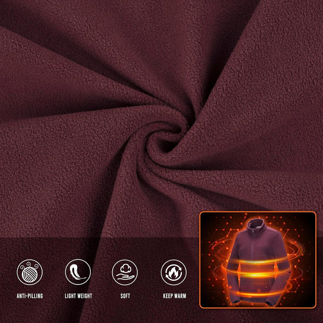 33,000ft Damen Fleecejacke mit Durchgehendem Reissverschluss Stehkragen Damen Leichte Fleece Jacke A