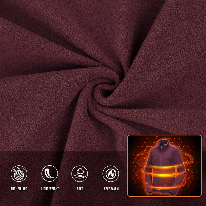 33,000ft Damen Fleecejacke mit Durchgehendem Reissverschluss Stehkragen Damen Leichte Fleece Jacke A