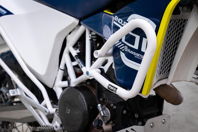 Sturzbügel Motorschutzbügel für Husqvarna 701 KTM 690 weiss Yakk EXP (Weiss), Weiss