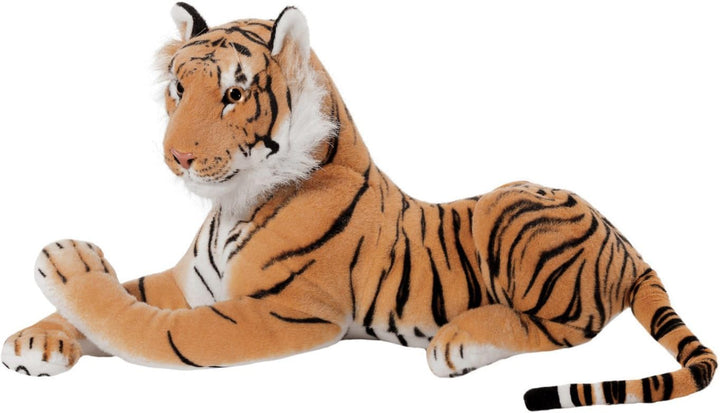 BRUBAKER Tiger Kuscheltier 45 cm - liegend Stofftier Plüschtier - Braun, Braun