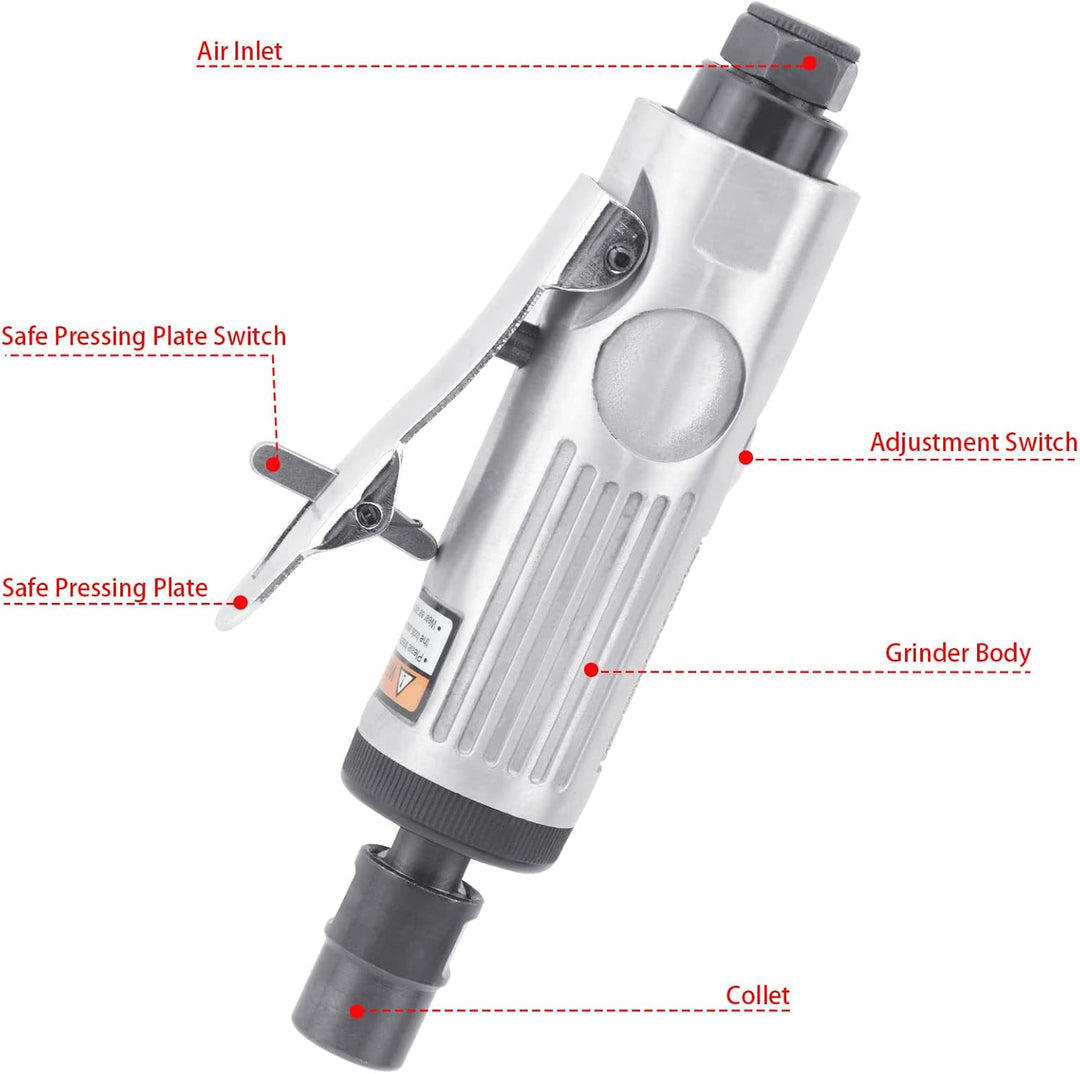 BIGP Druckluftschleifer Set, Druckluft Stabschleifer, gerader pneumatischer Schleifer, Geradschleife