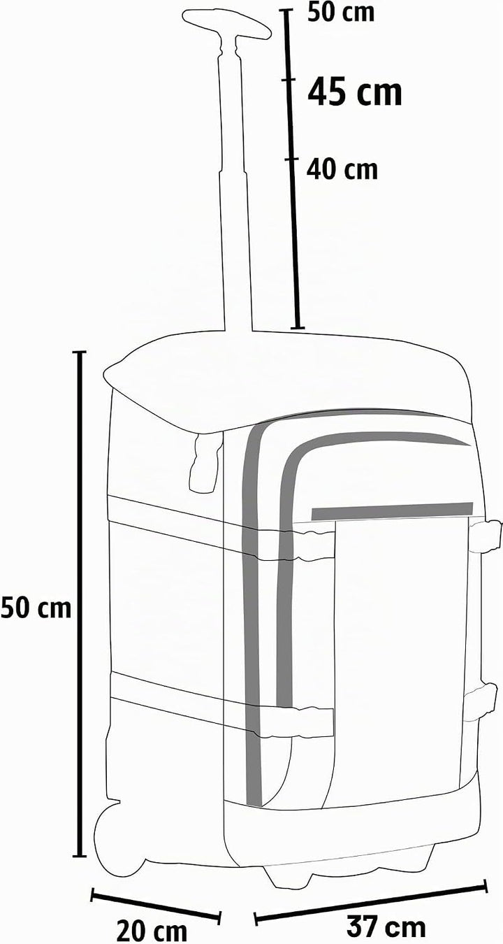 normani Reisetasche mit zusätzlichem Rucksack - Trolley und Rucksack in Einem - 37 L Reisetrolley +