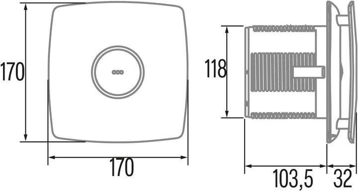 Cata M1847 – Abluftventilator für Badezimmer, x-mart 12, Edelstahl
