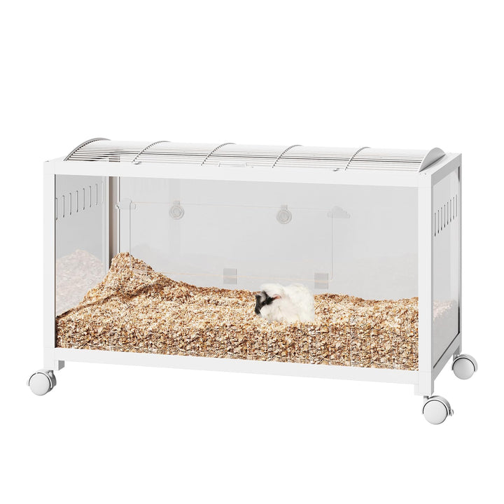 XXL Hamsterkäfig aus Metall und Acrylglas, 360° Panorama Sicht Nagergehege für Hamster, Ratten, Meer