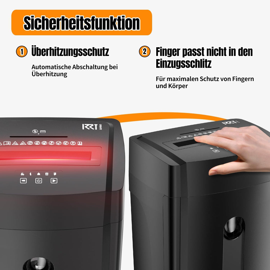 Professioneller Aktenvernichter – Geräuscharm 38 dB – 30 Min. Betriebsdauer – Mikroschnitt P-5 – 8 B