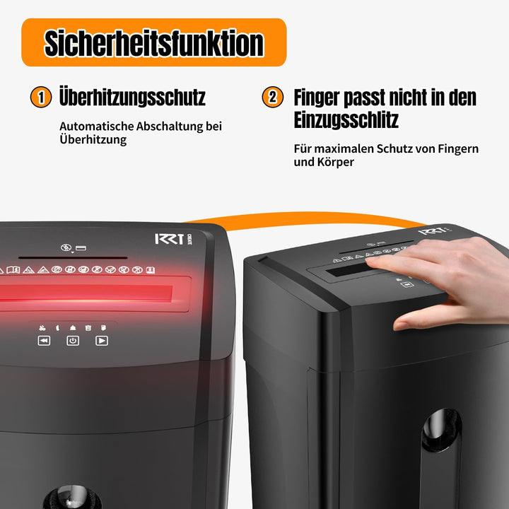 Professioneller Aktenvernichter – Geräuscharm 38 dB – 30 Min. Betriebsdauer – Mikroschnitt P-5 – 8 B