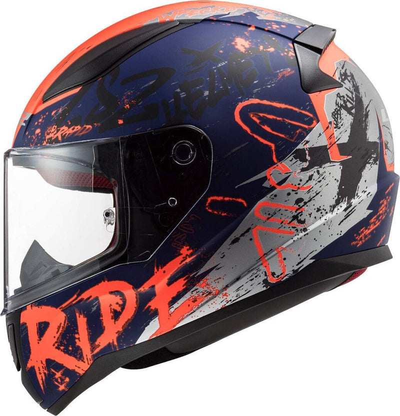 LS2 Herren NC Motorrad Helm, Schwarz/Orange/Blau, M M Schwarz/Orange/Blau, M Schwarz/Orange/Blau