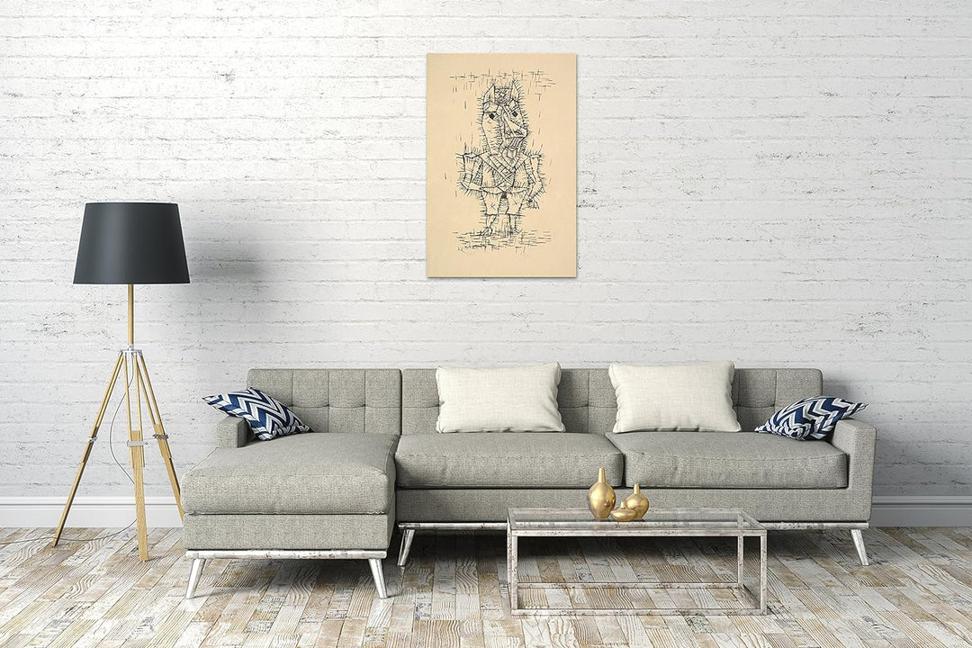 Printed Paintings Leinwand (60x80cm): Paul Klee - Ass (Esel) (1925) 60x80 cm, 60x80 cm