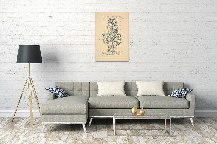 Printed Paintings Leinwand (60x80cm): Paul Klee - Ass (Esel) (1925) 60x80 cm, 60x80 cm