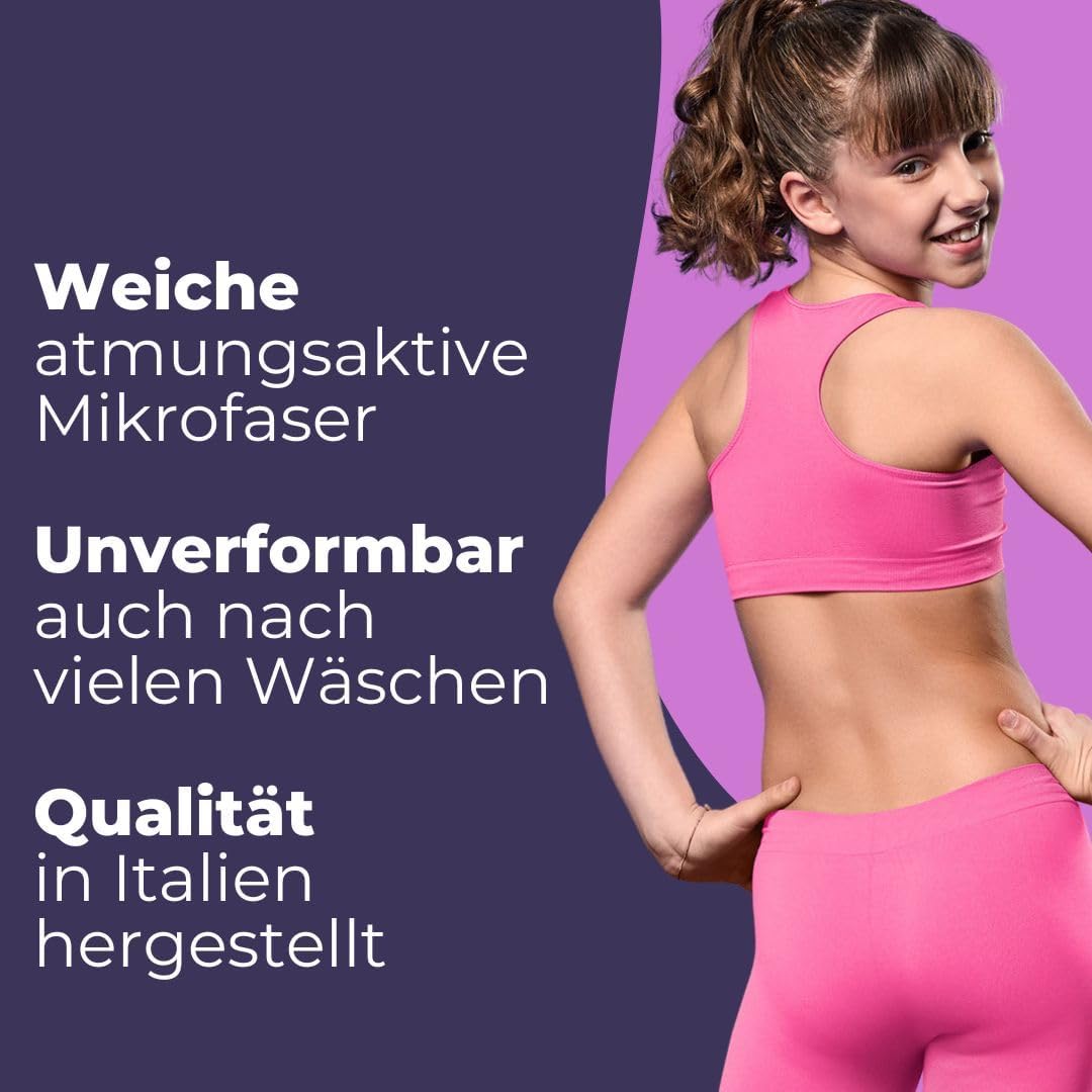 FOCENZA Top für Mädchen aus Mikrofaser, elastisch und bequem, ideal für Gymnastik und Sport, Multipa