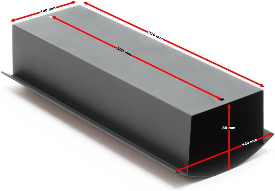 Wiltec Zeitungsfach V2 Anthrazit 320 x 80 x 140 mm, Zeitungsrolle zur Wandmontage, Zeitungsbox aus p