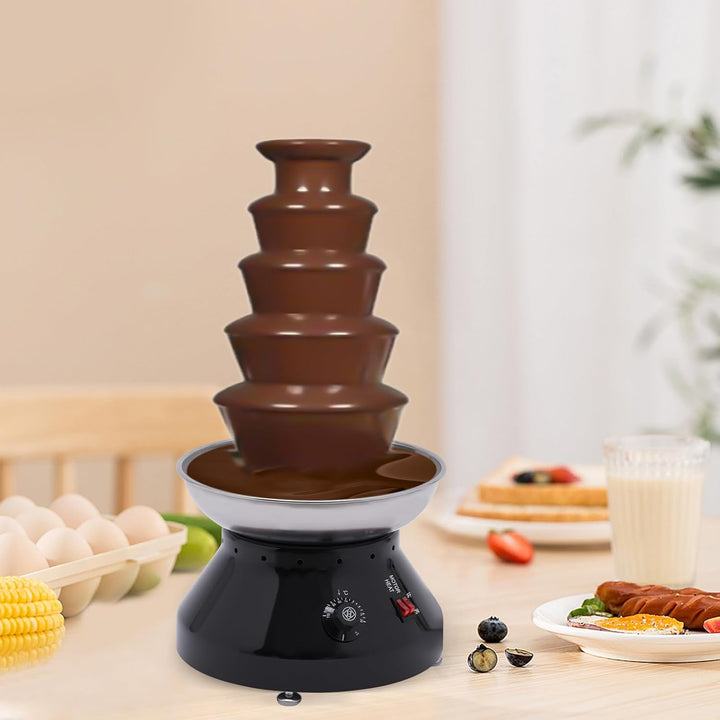 Turm 5 Tier 7 lb Grosse Kapazität Edelstahl Schokoladenbrunnen Kommerzielle Heisse Schokolade Fondue