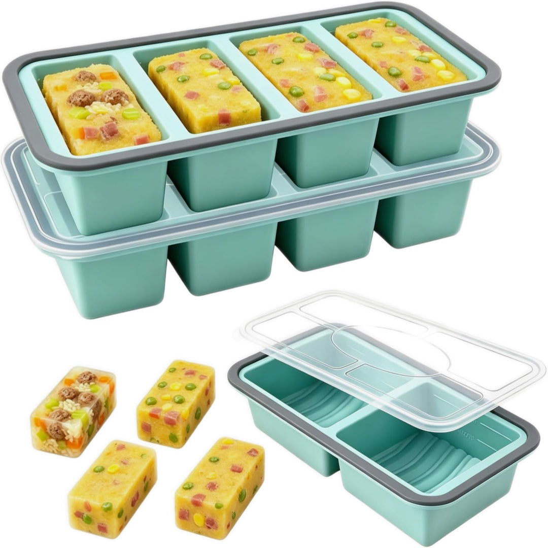 3 Stück Souper Cubes Set Silikon Gefrierform, 250ml & 500ml Fassungsvermögen Extra Grosse Einfrieren