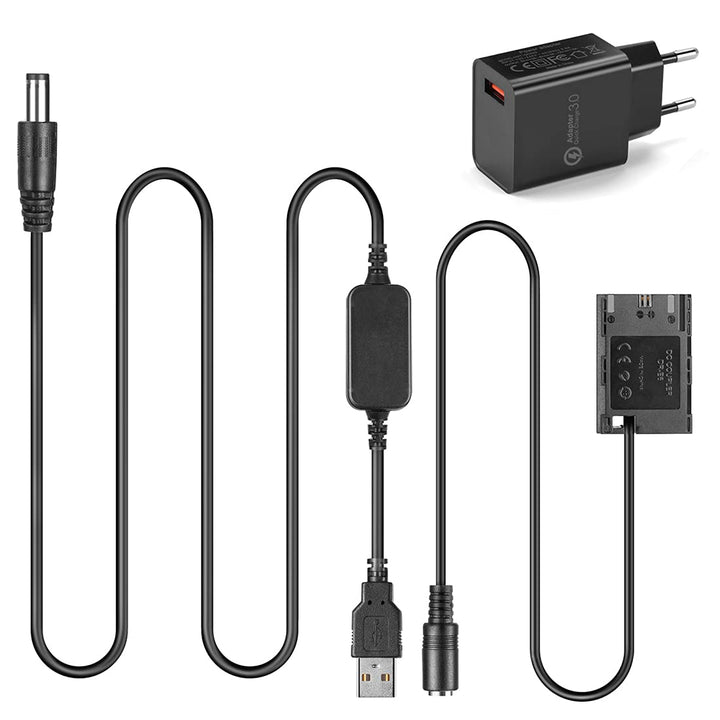 Raeisusp 5V USB Adapter Kit Kabel DC 8.4V ACK-E6 + DR-E6 LP-E6 LP E6 Völlig Decodierte Dummy Batteri