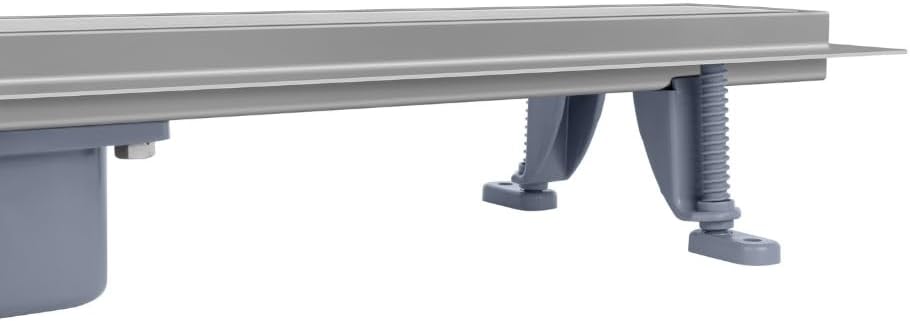 Duschrinne 80 cm, Duo-Rost – befliesbar oder mit Edelstahlabdeckung, Edelstahl AISI 304, Siphon Ø50,