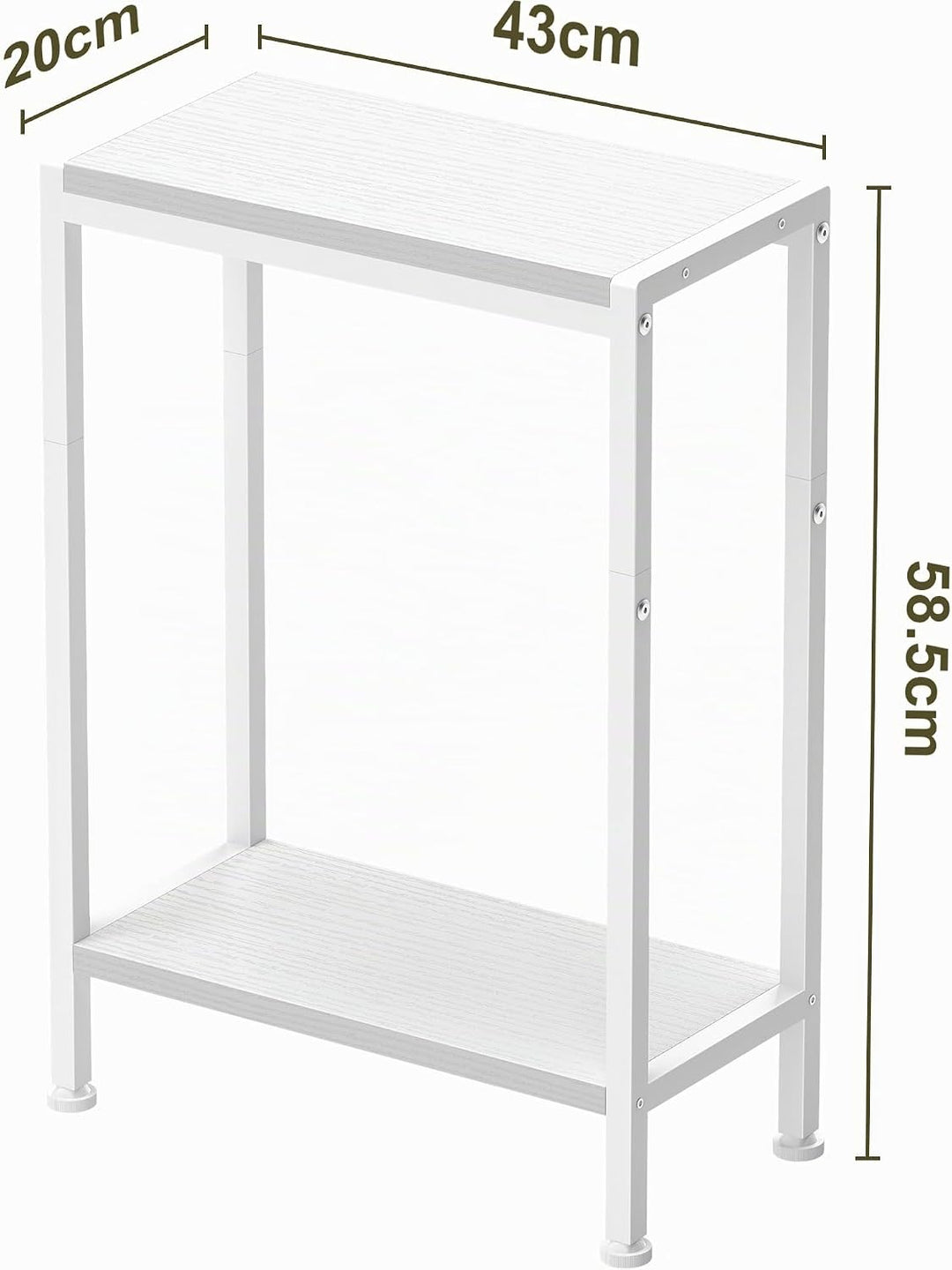 Schmaler Beistelltisch, Nachttisch, 2er Set, 2 Ablagen Nachttisch Schmal mit Stauraum, Sofa beistell