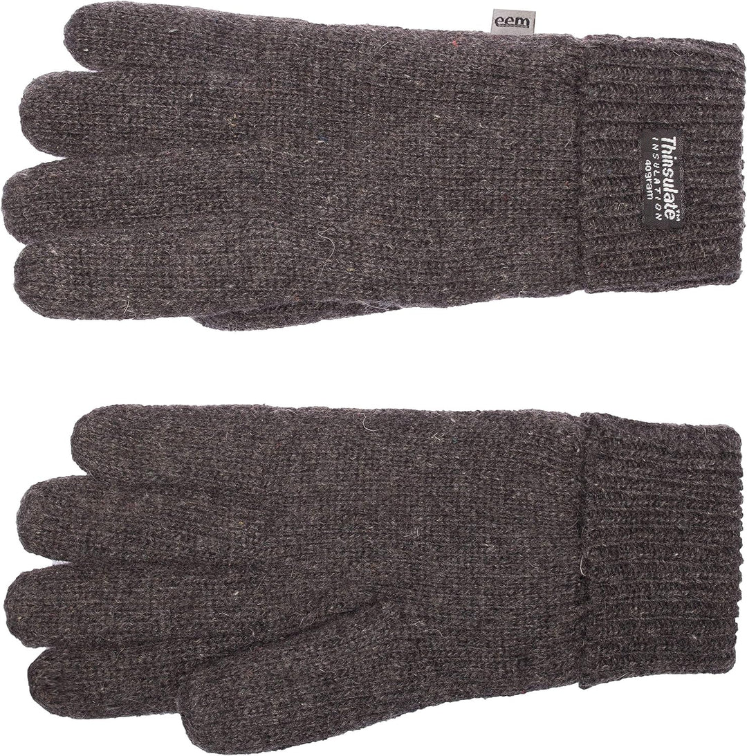 EEM Damen Strickhandschuhe, weiche Wolle, Thinsulate Thermofutter L-XL Anthrazit, L-XL Anthrazit