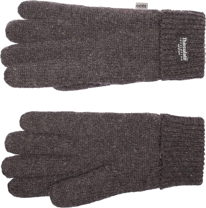 EEM Damen Strickhandschuhe, weiche Wolle, Thinsulate Thermofutter L-XL Anthrazit, L-XL Anthrazit