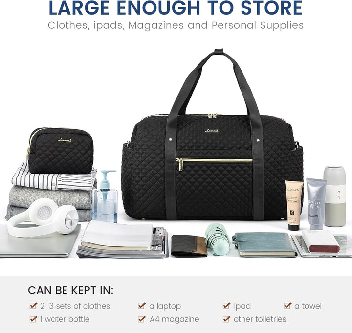 LOVEVOOK Reisetasche Damen Sporttasche Gross mit Laptopfach Weekender Handgepäck Gym Travel Duffle B