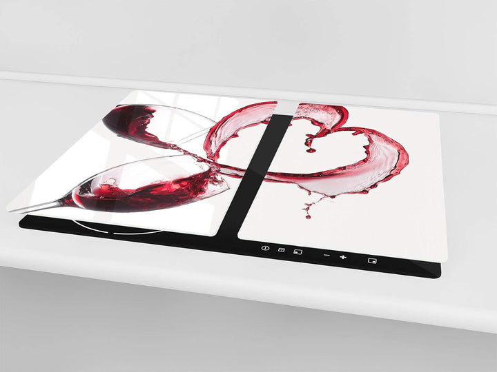 Mehrfunktional Hartglas Gehärtetes - Abdeckplatte für Induktionskochfeld - Schneideplatten SINGLE mi