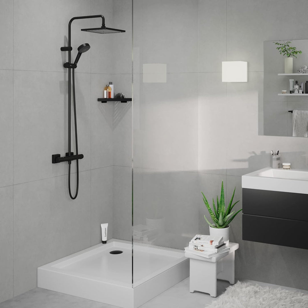 hansgrohe Duschsystem Vernis Shape, Brausekopfgrösse 240 x 240 mm, Duschset mit Thermostat, Duschkop