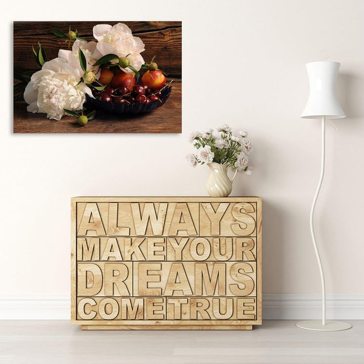 Feeby Bilder Blumen Pfingstrosen 80x60 cm 1 Teilig Wohnzimmer Schlafzimmer Flur Küche Wandbilder Mod