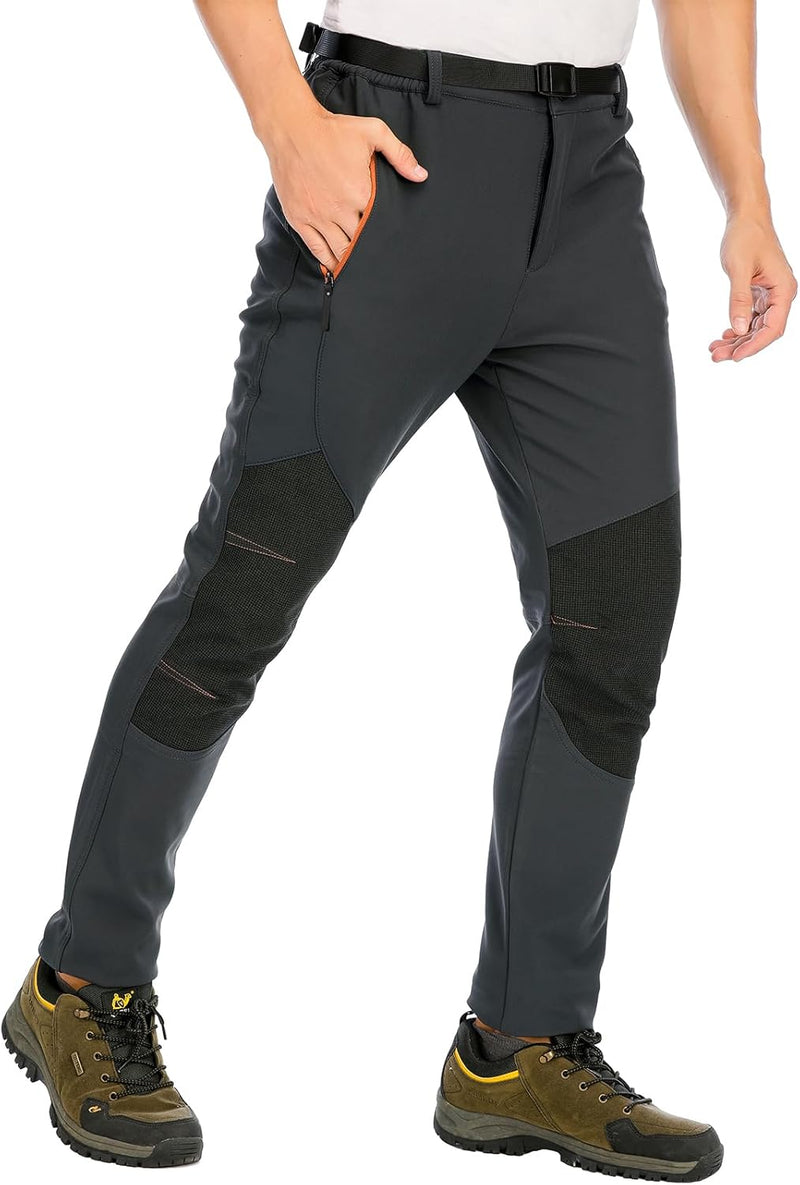 BenBoy Herren Wanderhose Wasserdicht Skihose Softshellhose Winddicht Outdoorhose Winter Warm Gefütte