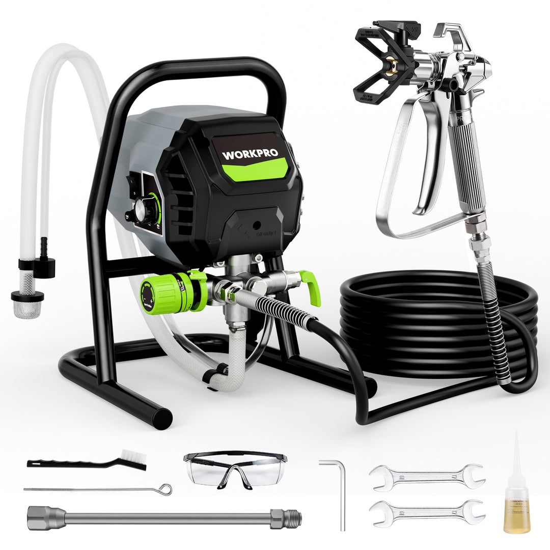 WORKPRO 700 W Airless Farbsprühsystem, Airless Farbsprühgerät mit 3 Verstellbaren Druckstufen, Ideal