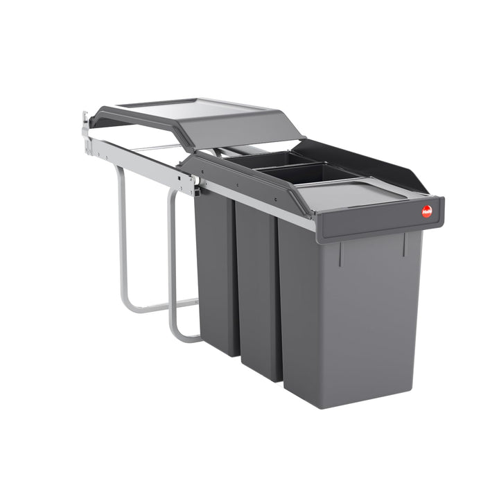 Hailo Abfallsammler Tandem 3650132 | für Schränke ab 300 mm Breite | Einbau Mülleimer 3x 10 l mit Bi